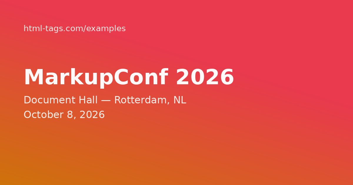 MarkupConf 2026 poster: Document Hall, Rotterdam NL, October 8, 2026